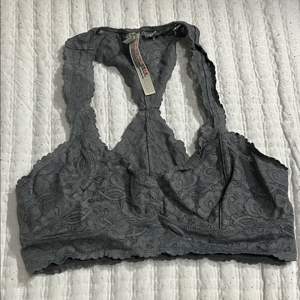 Free People Charcoal Lace Bralette